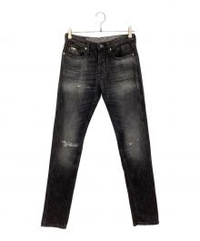 EMPORIO ARMANI（エンポリオアルマーニ）の古着「ボタンフライデニムパンツ」｜ブラック