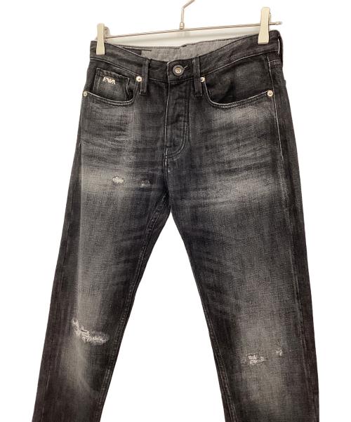 EMPORIO ARMANI（エンポリオアルマーニ）EMPORIO ARMANI (エンポリオアルマーニ) ボタンフライデニムパンツ ブラック サイズ:71㎝（W28）の古着・服飾アイテム