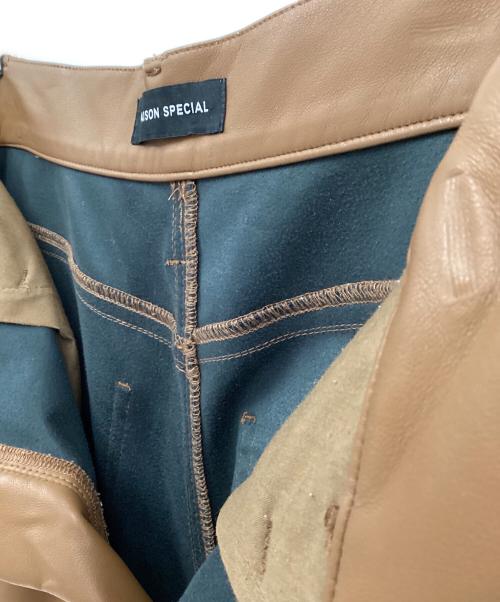 MAISON SPECIAL（メゾンスペシャル）MAISON SPECIAL (メゾンスペシャル) フェイクレザーパンツ ブラウン サイズ:38の古着・服飾アイテム