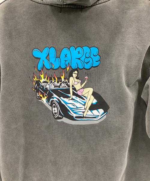 X-LARGE（エクストララージ）X-LARGE (エクストララージ) レトロ調プルオーバーパーカー グレー サイズ:Lの古着・服飾アイテム