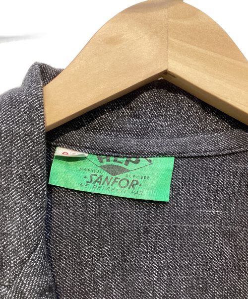 HEP（ヘップ）HEP (ヘップ) ブラックシャンブレーフレンチワークコート グレー サイズ:00の古着・服飾アイテム