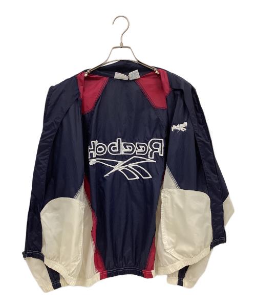 REEBOK（リーボック）REEBOK (リーボック) レトロナイロンジャケット ネイビー×レッド サイズ:Ⅿの古着・服飾アイテム