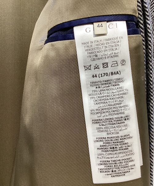 GUCCI（グッチ）GUCCI (グッチ) 千鳥格子シングルコート グレー サイズ:44の古着・服飾アイテム