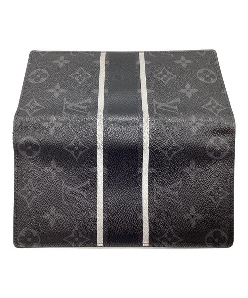 LOUIS VUITTON（ルイ ヴィトン）LOUIS VUITTON (ルイ ヴィトン) モノグラム・エクリプス ポルトフォイユブラザ M64438 長財布 ブラック×シルバーの古着・服飾アイテム