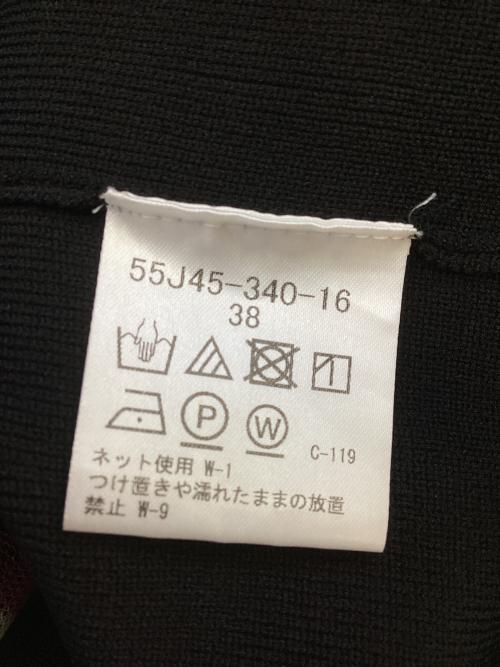 BLUE LABEL CRESTBRIDGE（ブルーレーベルクレストブリッジ）BLUE LABEL CRESTBRIDGE (ブルーレーベルクレストブリッジ) クレストブリッジチェックチュールニットセットアップ ブラック×レッド×マルチカラー サイズ:Mの古着・服飾アイテム