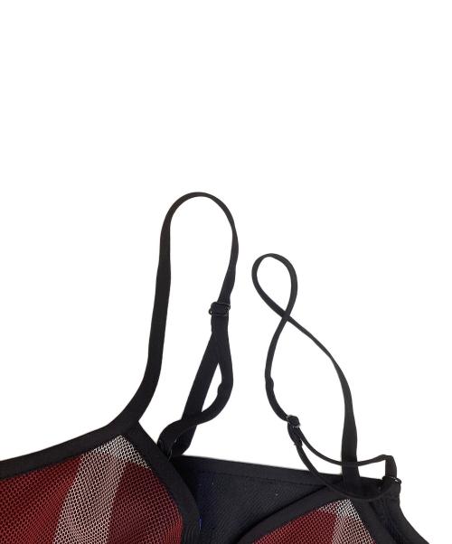 BLUE LABEL CRESTBRIDGE（ブルーレーベルクレストブリッジ）BLUE LABEL CRESTBRIDGE (ブルーレーベルクレストブリッジ) クレストブリッジチェックチュールニットセットアップ ブラック×レッド×マルチカラー サイズ:Mの古着・服飾アイテム