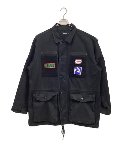 X-LARGE（エクストララージ）X-LARGE (エクストララージ) パッチミリタリージャケット ブラック サイズ:XLの古着・服飾アイテム