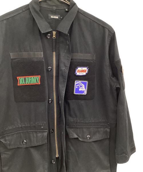 X-LARGE（エクストララージ）X-LARGE (エクストララージ) パッチミリタリージャケット ブラック サイズ:XLの古着・服飾アイテム