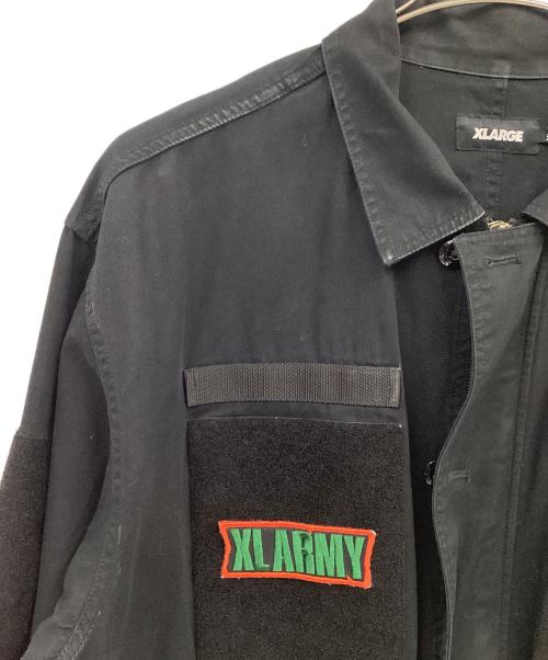 X-LARGE（エクストララージ）X-LARGE (エクストララージ) パッチミリタリージャケット ブラック サイズ:XLの古着・服飾アイテム