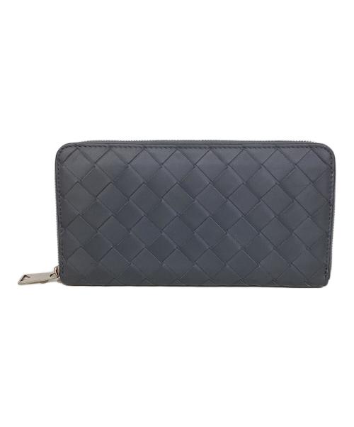 BOTTEGA VENETA（ボッテガベネタ）BOTTEGA VENETA (ボッテガベネタ) ボッテガベネタ/イントレチャート/ラウンドジップ長財布 グレーの古着・服飾アイテム