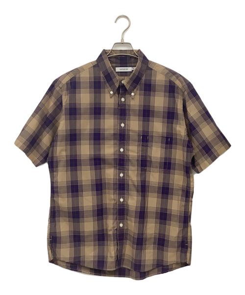 nonnative（ノンネイティブ）nonnative (ノンネイティブ) 半袖シャツ ブラウン×パープル サイズ:Lの古着・服飾アイテム