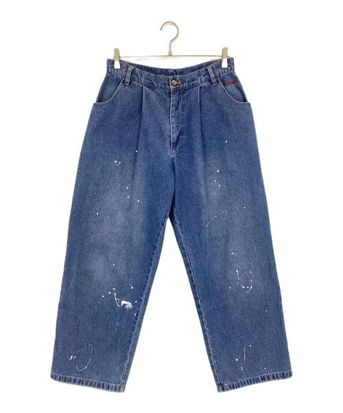 BADWAY（バッドウェイ）BADWAY (バッドウェイ) ペイントデニムパンツ インディゴ サイズ:Mの古着・服飾アイテム