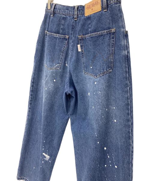 BADWAY（バッドウェイ）BADWAY (バッドウェイ) ペイントデニムパンツ インディゴ サイズ:Mの古着・服飾アイテム