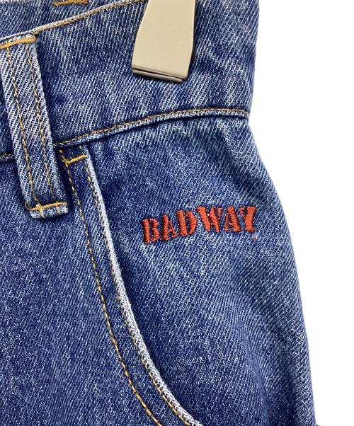 BADWAY（バッドウェイ）BADWAY (バッドウェイ) ペイントデニムパンツ インディゴ サイズ:Mの古着・服飾アイテム