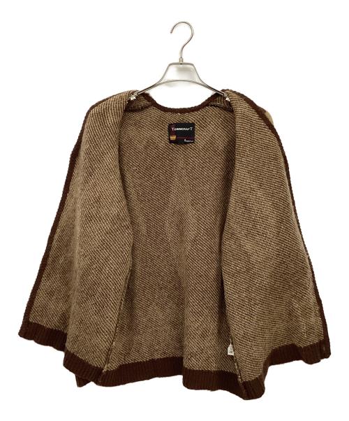 TOWN CRAFT（タウンクラフト）TOWN CRAFT (タウンクラフト) ニットカーディガン ブラウン×アイボリー サイズ:Mの古着・服飾アイテム