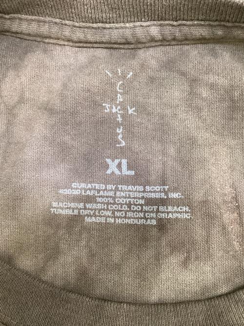 Travis Scott（トラヴィススコット）Travis Scott (トラヴィス・スコット) オーバーサイズ半袖カットソー ブラウン サイズ:XLの古着・服飾アイテム