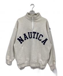 NAUTICA（ノーティカ）の古着「ジップスウェット」｜ベージュ×ネイビー
