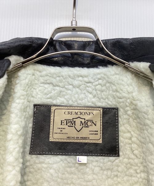 EPM MCN（イーピーエム エムシーエヌ）EPM MCN (イーピーエム エムシーエヌ) レザージャケット ブラック×ブラウン サイズ:lの古着・服飾アイテム