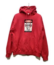 THE BLACK EYE PATCH（ブラックアイパッチ）の古着「プルオーバーパーカー」｜レッド×ブラック