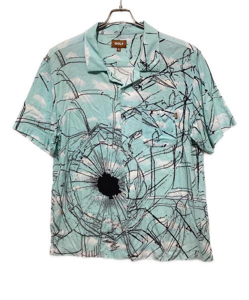 GOLF WANG（ゴルフワン）GOLF WANG (ゴルフワン) 総柄シャツ ブルー×ブラック サイズ:XLの古着・服飾アイテム