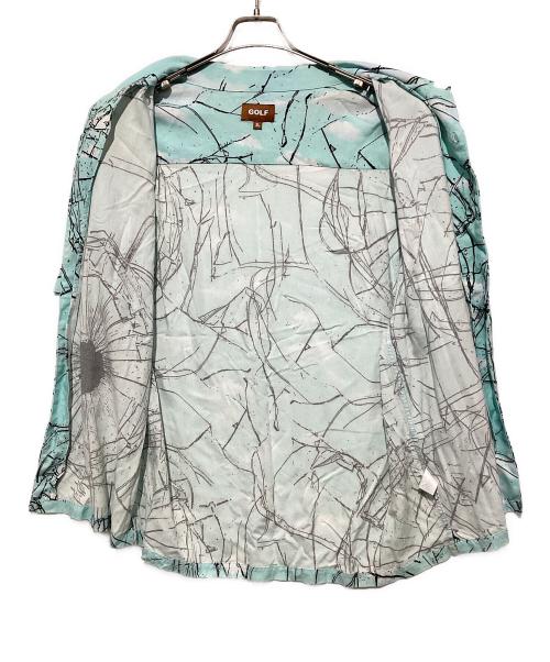 GOLF WANG（ゴルフワン）GOLF WANG (ゴルフワン) 総柄シャツ ブルー×ブラック サイズ:XLの古着・服飾アイテム