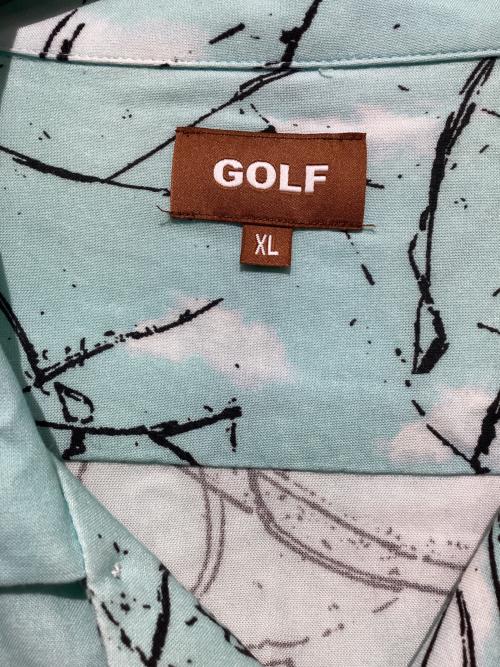 GOLF WANG（ゴルフワン）GOLF WANG (ゴルフワン) 総柄シャツ ブルー×ブラック サイズ:XLの古着・服飾アイテム