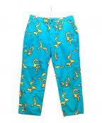 GOLF WANGゴルフワン）の古着「フレイム柄パンツ」｜ブルー×イエロー