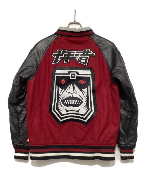 PUNK DRUNKERS（パンクドランカーズ）PUNK DRUNKERS (パンクドランカーズ) スタジャン レッド×ブラック サイズ:XLの古着・服飾アイテム