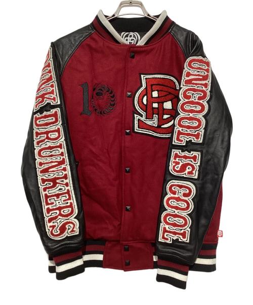 PUNK DRUNKERS（パンクドランカーズ）PUNK DRUNKERS (パンクドランカーズ) スタジャン レッド×ブラック サイズ:XLの古着・服飾アイテム