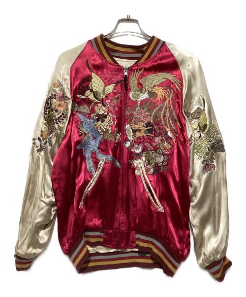 雅結（ミヤビムスビ）雅結 (ミヤビムスビ) スカジャン レッド×ゴールド サイズ:XXLの古着・服飾アイテム