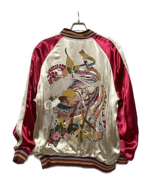 雅結（ミヤビムスビ）雅結 (ミヤビムスビ) スカジャン レッド×ゴールド サイズ:XXLの古着・服飾アイテム