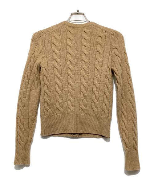 POLO RALPH LAUREN（ポロ・ラルフローレン）POLO RALPH LAUREN (ポロ・ラルフローレン) ケーブルニットカーディガン ブラウン サイズ:160/84Aの古着・服飾アイテム