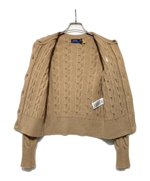 POLO RALPH LAUREN（ポロ・ラルフローレン）POLO RALPH LAUREN (ポロ・ラルフローレン) ケーブルニットカーディガン ブラウン サイズ:160/84Aの古着・服飾アイテム