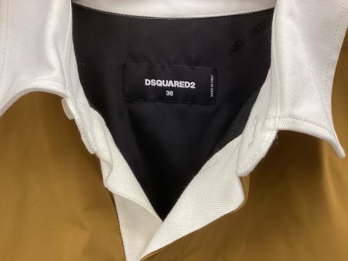 DSQUARED2（ディースクエアード）DSQUARED2 (ディースクエアード) オーバーサイズ中綿ラガーシャツ カーキ×ネイビー サイズ:Mの古着・服飾アイテム