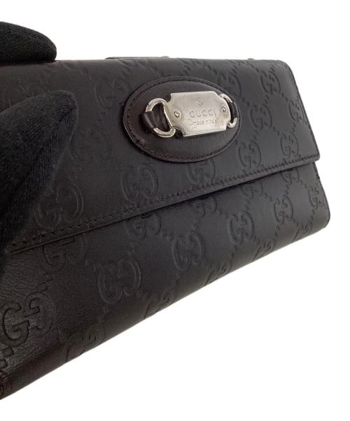GUCCI（グッチ）GUCCI (グッチ) グッチ/231841/長財布 ブラウン×シルバーの古着・服飾アイテム