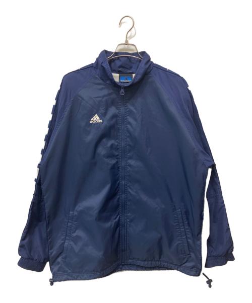 adidas（アディダス）adidas (アディダス) 刺繍ロゴサイドラインジャケット ネイビー×ホワイト サイズ:Lの古着・服飾アイテム