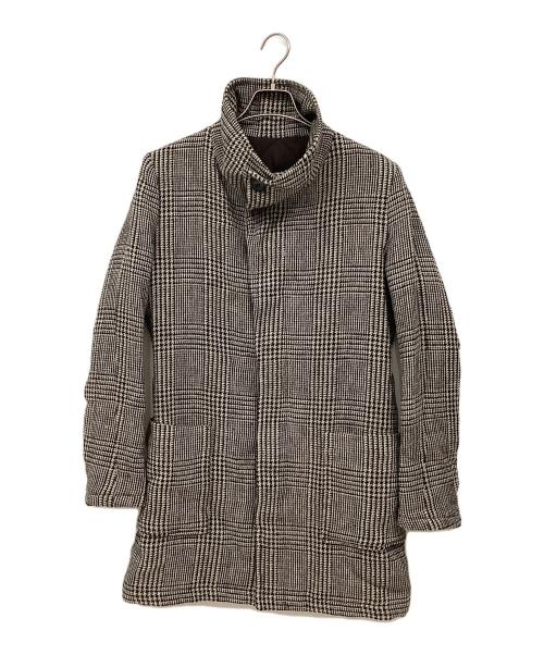 Junhashimoto（ジュンハシモト）Junhashimoto (ジュンハシモト) ウール混リネンコート グレー×ブラック サイズ:Mの古着・服飾アイテム