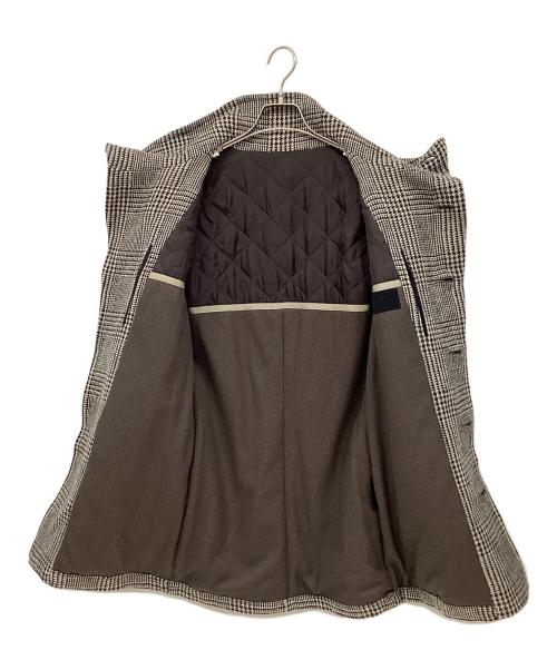 Junhashimoto（ジュンハシモト）Junhashimoto (ジュンハシモト) ウール混リネンコート グレー×ブラック サイズ:Mの古着・服飾アイテム