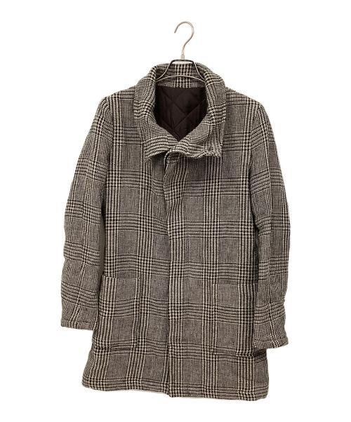 Junhashimoto（ジュンハシモト）Junhashimoto (ジュンハシモト) ウール混リネンコート グレー×ブラック サイズ:Mの古着・服飾アイテム