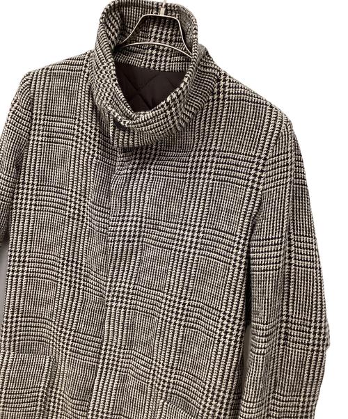 Junhashimoto（ジュンハシモト）Junhashimoto (ジュンハシモト) ウール混リネンコート グレー×ブラック サイズ:Mの古着・服飾アイテム