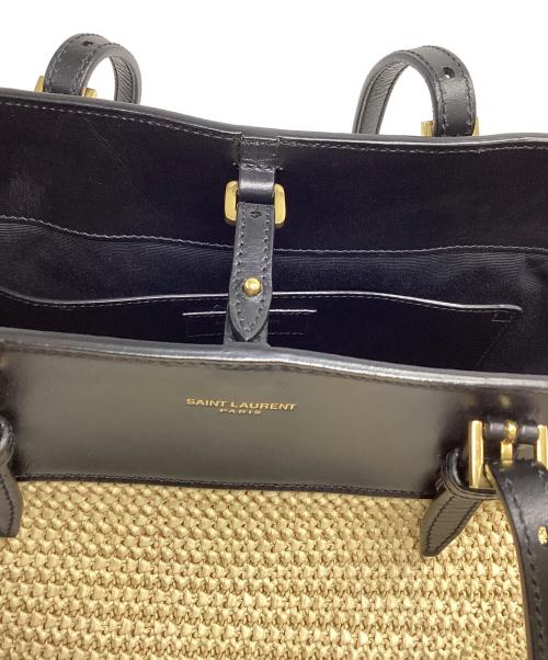 Saint Laurent Paris（サンローランパリ）Saint Laurent Paris (サンローランパリ) イーストウエストストロートート ナチュラル×ブラックの古着・服飾アイテム
