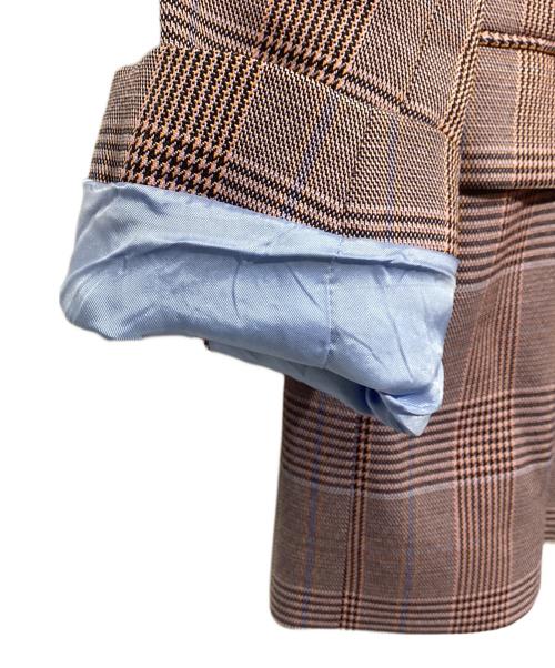 Acne studios（アクネ ストゥディオス）Acne studios (アクネ ストゥディオス) テーラードジャケット オレンジ×ブルー サイズ:36の古着・服飾アイテム