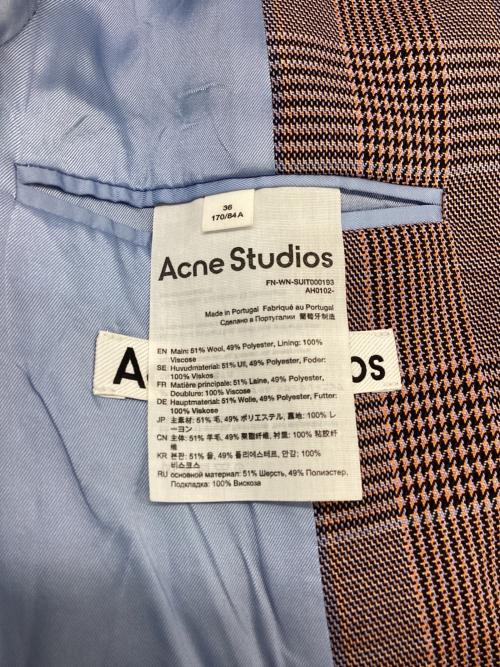 Acne studios（アクネ ストゥディオス）Acne studios (アクネ ストゥディオス) テーラードジャケット オレンジ×ブルー サイズ:36の古着・服飾アイテム