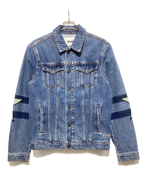 MSGM（エムエスジーエム）MSGM (エムエスジーエム) スリーブスターデニムジャケット インディゴ サイズ:46の古着・服飾アイテム