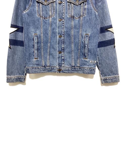 MSGM（エムエスジーエム）MSGM (エムエスジーエム) スリーブスターデニムジャケット インディゴ サイズ:46の古着・服飾アイテム