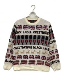 BLACK LABEL CRESTBRIDGE（ブラックレーベル クレストブリッジ）の古着「ブリティッシュフェスティブニット」｜ホワイト×レッド×ネイビー