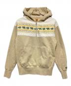 HUMAN MADEヒューマンメイド）の古着「ハーフジップパーカー」｜ベージュ