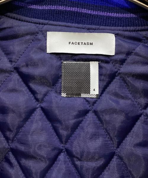 FACETASM（ファセッタズム）FACETASM (ファセッタズム) STAY GOLD STADIUM JACKET ブルー×ホワイト サイズ:4の古着・服飾アイテム