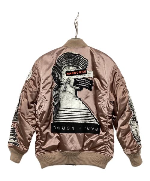 DIESEL（ディーゼル）DIESEL (ディーゼル) MA-1ジャケット ピンク×ブラック サイズ:XSの古着・服飾アイテム