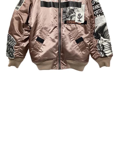 DIESEL（ディーゼル）DIESEL (ディーゼル) MA-1ジャケット ピンク×ブラック サイズ:XSの古着・服飾アイテム